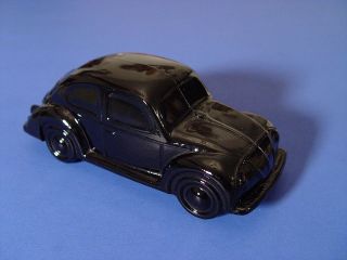   Avon Old Black Volkswagen Beetle Bug Bottle Decanter ~ Empty EUC