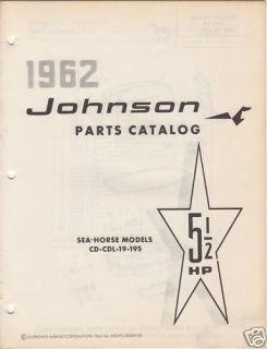 1962 JOHNSON OUTBOARD SEA HORSE 5 1/2HP PARTS MANUAL