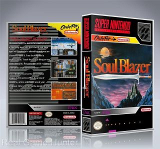 NO GAME) Custom SNES Game Case Soul Blazer (New Collectors Box 