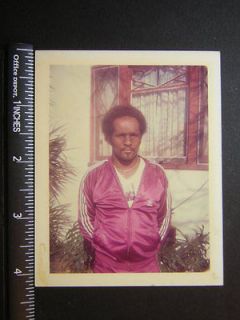 Old Style Color Polaroid 0787 pimped out black man w fro in Adidas 