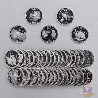   State Quarter Roll Gem Deep Cameo 90% Silver Proof 40 US Coins