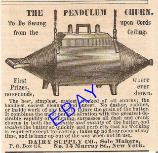 RARE OLD 1879 DAIRY PENDULUM BUTTER CHURN AD CEILING