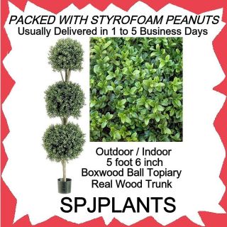 66 inch ARTIFICIAL IN & OUTDOOR BOXWOOD 3 BALL TOPIARY TREE by Silk 