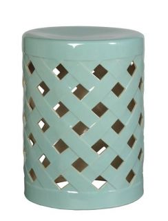   CRISS CROSS, Ceramic Garden STOOL Side End TABLE, Indoor / Outdoor Use