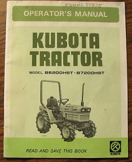 Kubota B7200HST Tractor Operators Owners Manual 67061 6291 2