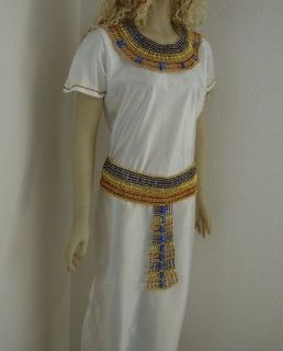 Egyptian Orange/Blu Cleopatra Necklace Belt Costume Set Halloween 