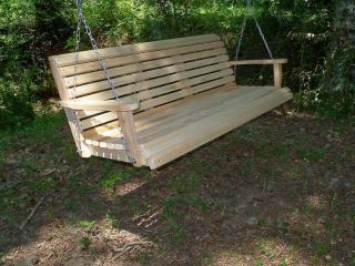   Wooden Bench Porch Swing Cypress Outdoor Furniture Swings Made in USA