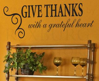 Wall Decal Sticker Quote Vinyl Art Lettering Decorative Give Thanks 