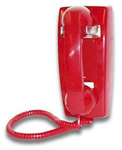 Viking Electronics K 1500P W Red No Dial Wall Phone With Ringer