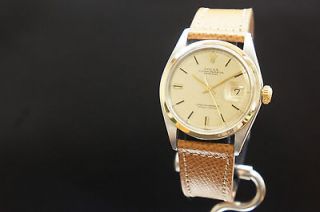 MENS ROLEX OYSTER PERPETUAL DATEJUST STAINLESS & GOLD W/ BEAUTIFUL 