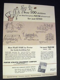 Vintage images of Play Pak Playground Equipment by Porter Co. 1960s 