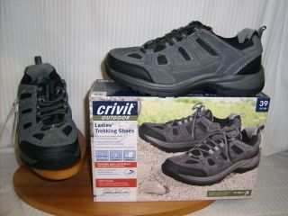 Crivit Outdoor ladies Trekking shoes/trainer Grey/Black Suede Leather 