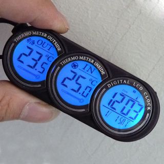   Thermometer LED Backlight Calendar Clock Display 12V Alarm 2 Backligh