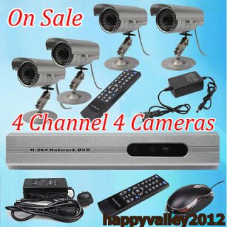   CCTV DVR Motion Detection Security Record System 4 Outdoor Camera