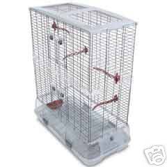 VISION II MODEL LO2 LARGE BIRD CAGE SMALL WIRE + DISHES