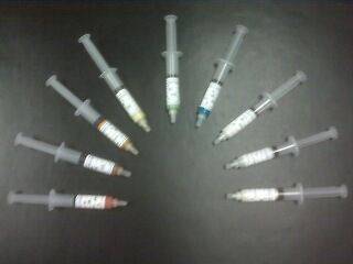 Five 5 gram syringes diamond compound polishing paste.