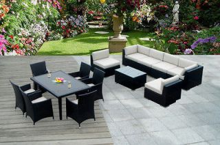 Outdoor Patio Wicker Furniture 14pc Couch & Dining Set