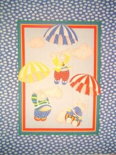   Panel Baby Big & Bright Flying Pigs Parachutes Quilt Wall hanging