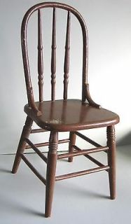 Antique Painted Wood Original Childs School Desk Chair Spindle Back 29 