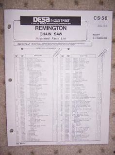 1976 Remington Woodsman Logger Chain Saw Parts List h