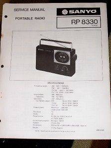 Sanyo RP 8330 RP8330 Portable Radio TV Service Manual