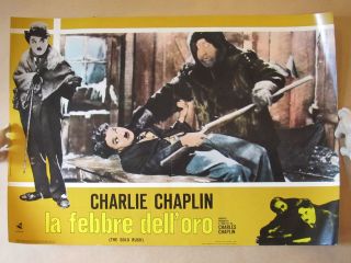 VINTAGE 1953 CHARLIE CHAPLIN GOLD RUSH ITALIAN FILM MOVIE POSTER V 