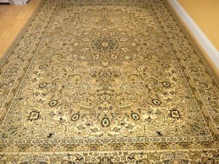 Beige Traditional Isfahan Persian Design Area Rugs Oriental Carpet