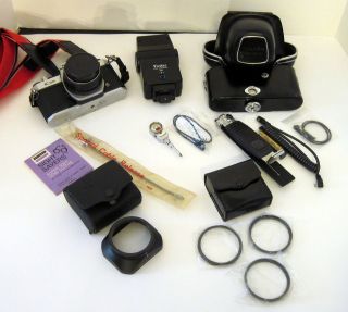 Asahi Pentax 35MM SLR Film Camera With a lot of Lens and Accessories 