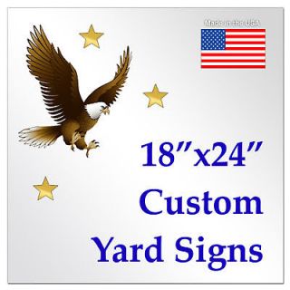 10 18x24 Full Color Yard Signs Custom 2 Sided + Stakes