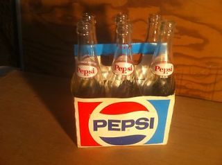 Newly listed PEPSI COLA 10 OZ BOTTLES WITH CASE VINTAGE CLEAR GLASS 