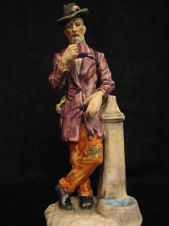 Vintage Porcelain Italian Figurine Man Drinking Coffee by FALCHI
