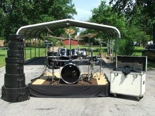 TAMA Drum Kit w/ Cases, Portable Stage, Sound Equipment, and Trailer