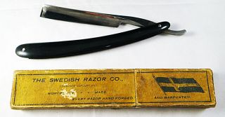 RARE OLD THE SWEDISH RAZOR COMPANY RAZOR + BOX   WORCESTER MA   FREE 