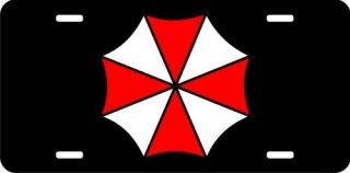 Umbrella Corporation Black License Plate   Logo Only   corp auto tag