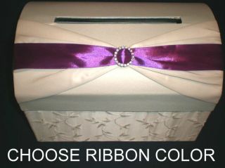   Satin Custom Ribbon Color Wedding Card Box Gift Wishing Well Box Chest