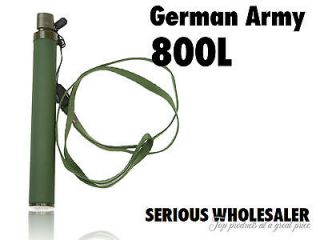 NEW German Army Military Green Emergency Water Filter Straws 