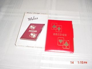   WALES CONTRACT BRIDGE SCORING PAD, PENCIL & INSTRUCTIONS IN RED HOLDER