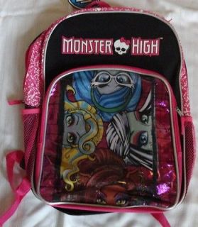   High backpack, Pink and black with pictures of 4 ghouls on front