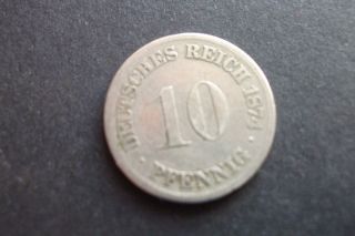 1874 GERMANY 10 PFENNIG COIN