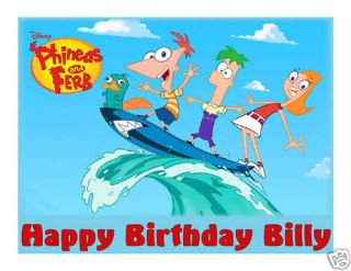 Phineas and Ferb edible cake image frosting sheet