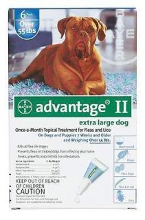 Bayer Advantage II BLUE 6 Month Flea Control for Dogs over 55 pounds
