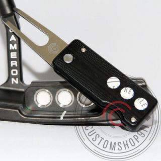 Black Milled Stainless WHITE Golf Divot Switchblade Tool match Scotty 
