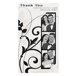 24 Photo Booth Wedding Thank You Cards Black & White Damask Filigree 