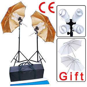   Lighting Kit 8x Bulb + Umbrellas + Stand + Backdrop + Tripod + Case