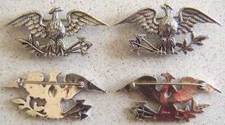 US Colonel Insignia Spanish American War Sterling Silver pin back