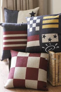   country style stripe star checked pattern cushion cover pillowcase,17