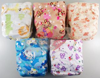   USABLE BAMBOO BABY DIAPER CLOTH NAPPY+BAMBOO INSERT Animal5 Patterns