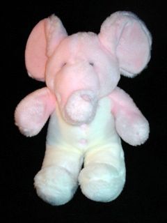 Russ Jumpers Pink White Plush Elephant Rattle