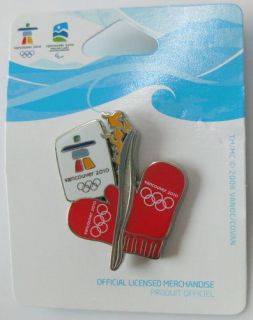 2010 Vancouver Olympic Mittens & Torch Pin