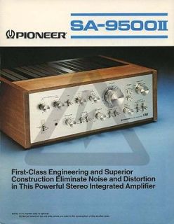 Pioneer SA 9500II Amplifier ORIGINAL COLOR BROCHURE SA 9500II SA9500II